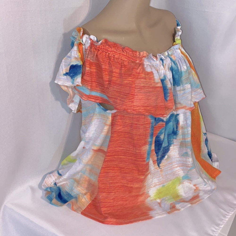 NWOT ~ Anthropologie Meadow Rue Tie Dye Off Shoulder Top ~ Effervescent ~ Medium